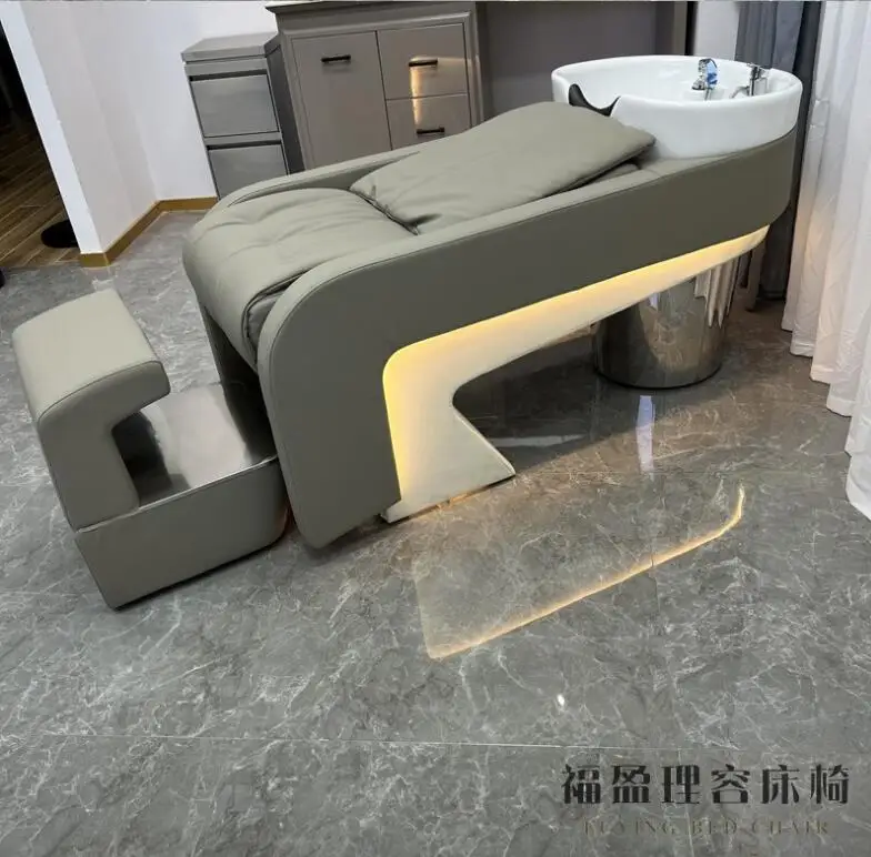 

Light luxury shampoo bed barbershop hair salon dedicated hair salon half lying type high-grade flushing bed ceramic basin