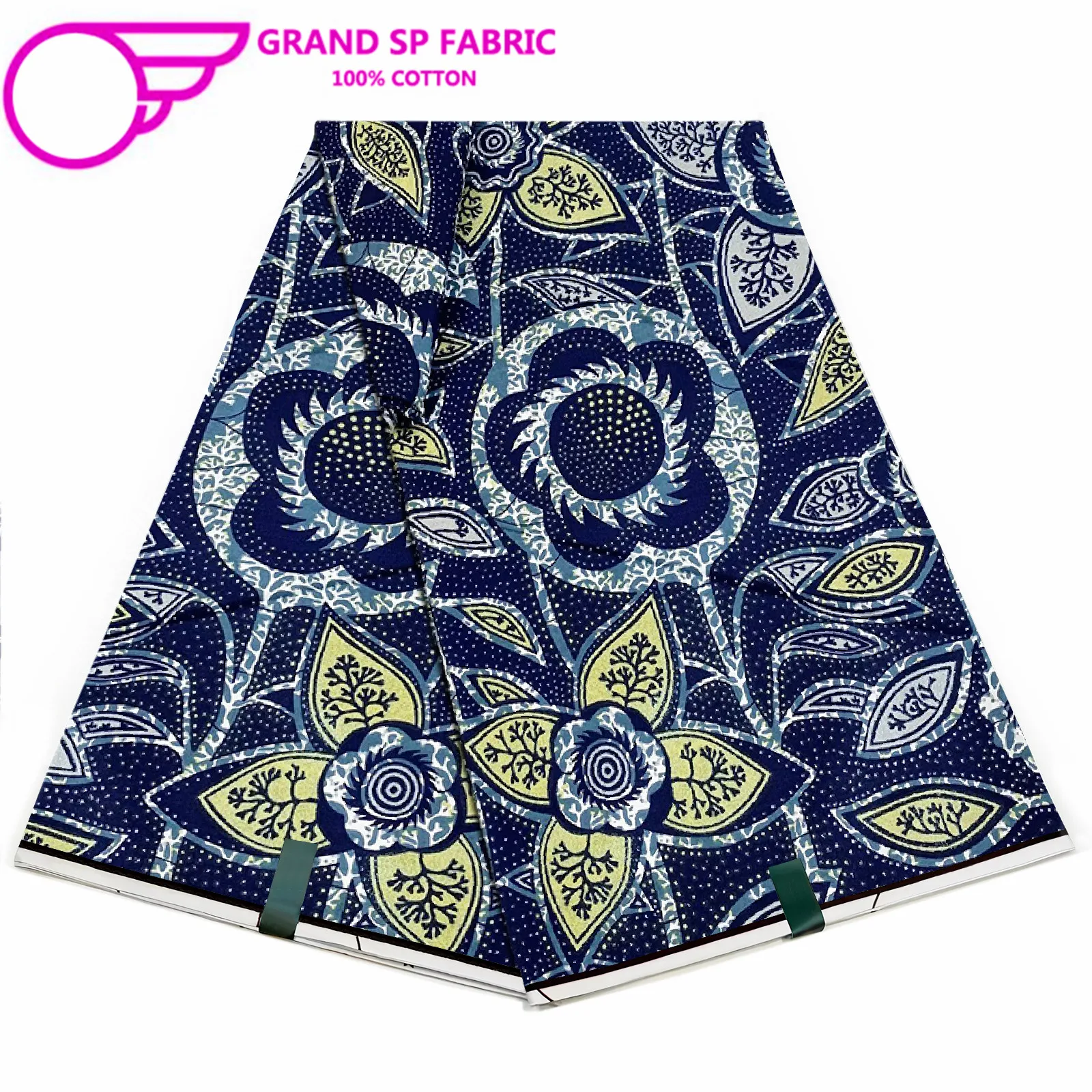 Grand Super Fabric 100% Cotton African Wax Fabric High Quality Wax Print Ankara Fabric For Sewing 6yards Women Fabric FF-14-66