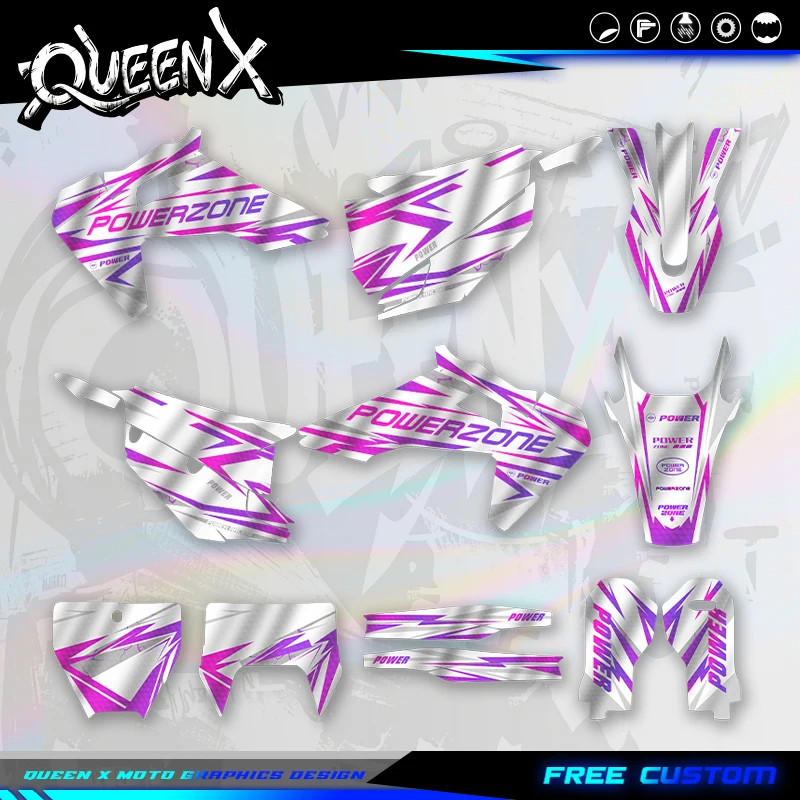 QUEEN X MOTO For Husqvarna Decal 2019-2022 TC FC TX FX FS 2020-2023 TE FE Custom Team Motorcycle Graphics Decal Stickers Kit 18