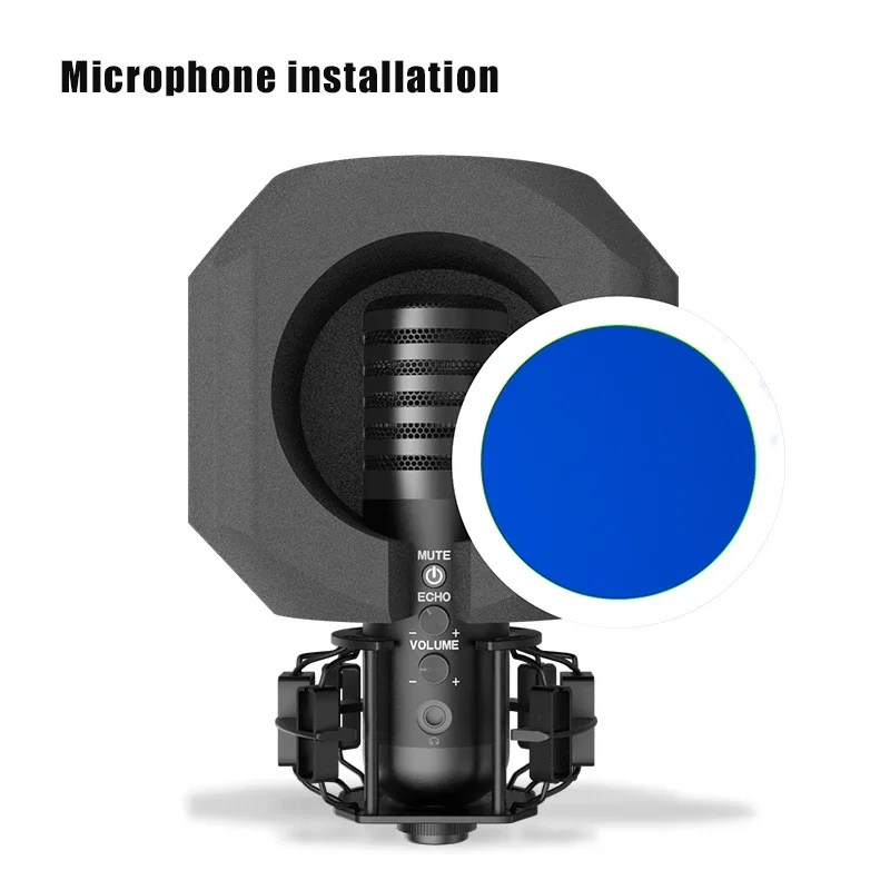 

Microphone Foam Screen Pop Filter Soundproof Room Noise Recording Wind Screen Fits Most Microphones Stand