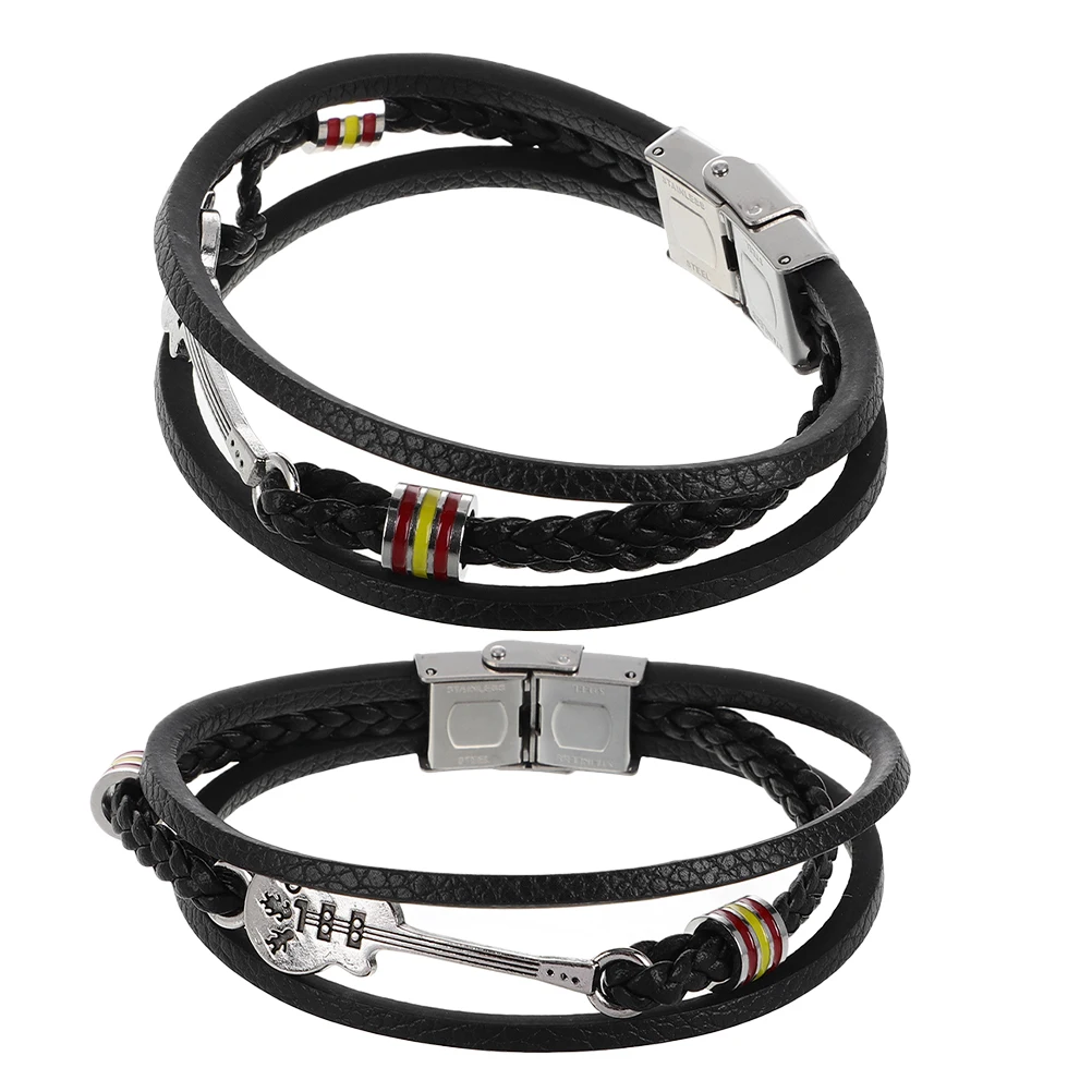 

Punk Style Bracelet Cuff Bangle Wrist Bands Men Adjustable Fashionable Comfortable PU Goth Accessories Mens Jewellery