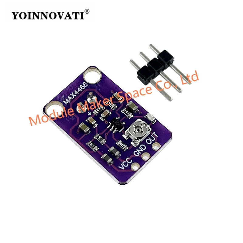 GY-MAX4466 MAX4466 Electret Microphone Amplifier Module Adjustable Gain OUT GND VCC Amplifier Board 2.4-5V DC