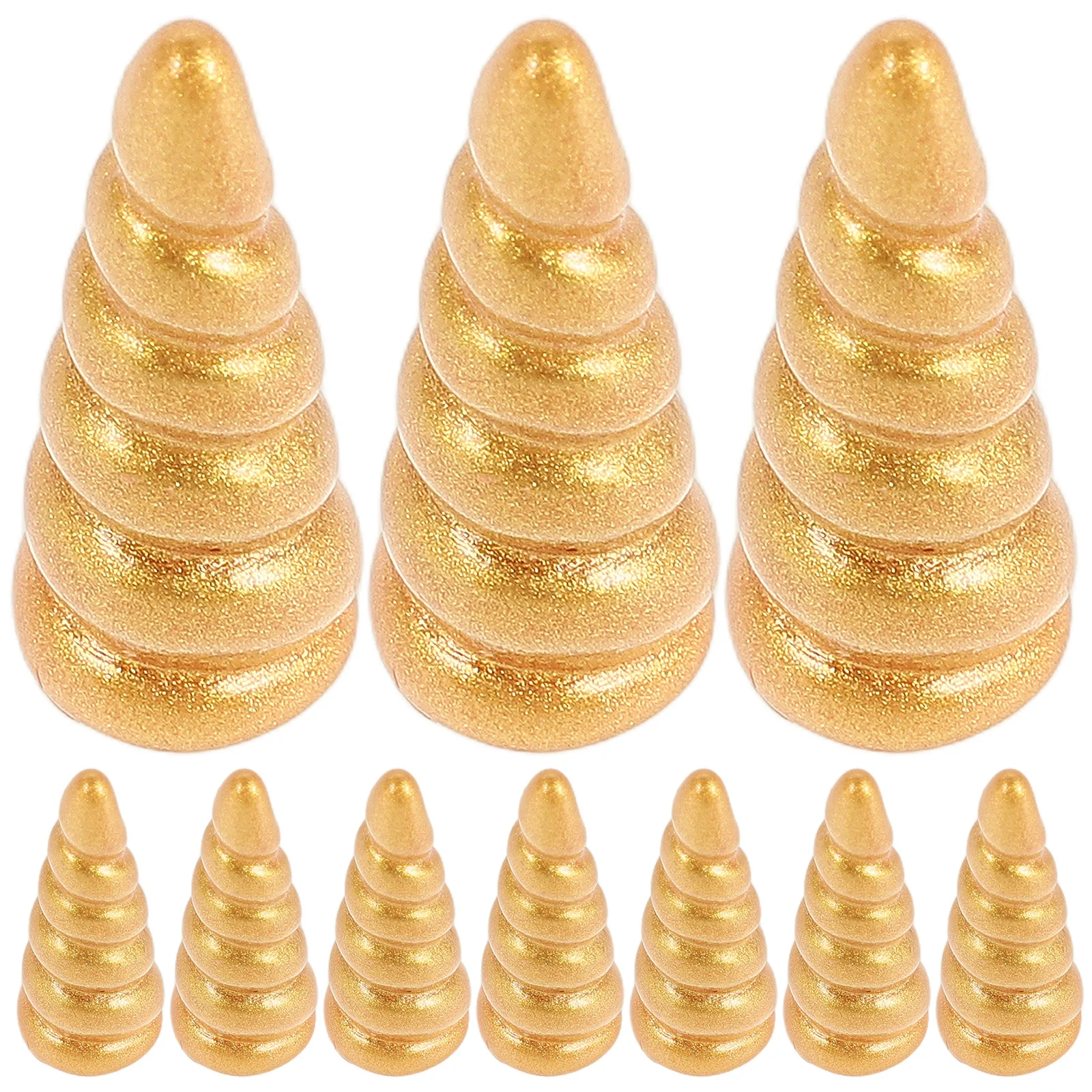 

10Pcs Resin Unicorn Horn Hair Accessories Golden Glitter DIY Kit for Headband Keychain Decoration Unicorn Horn Hairband K