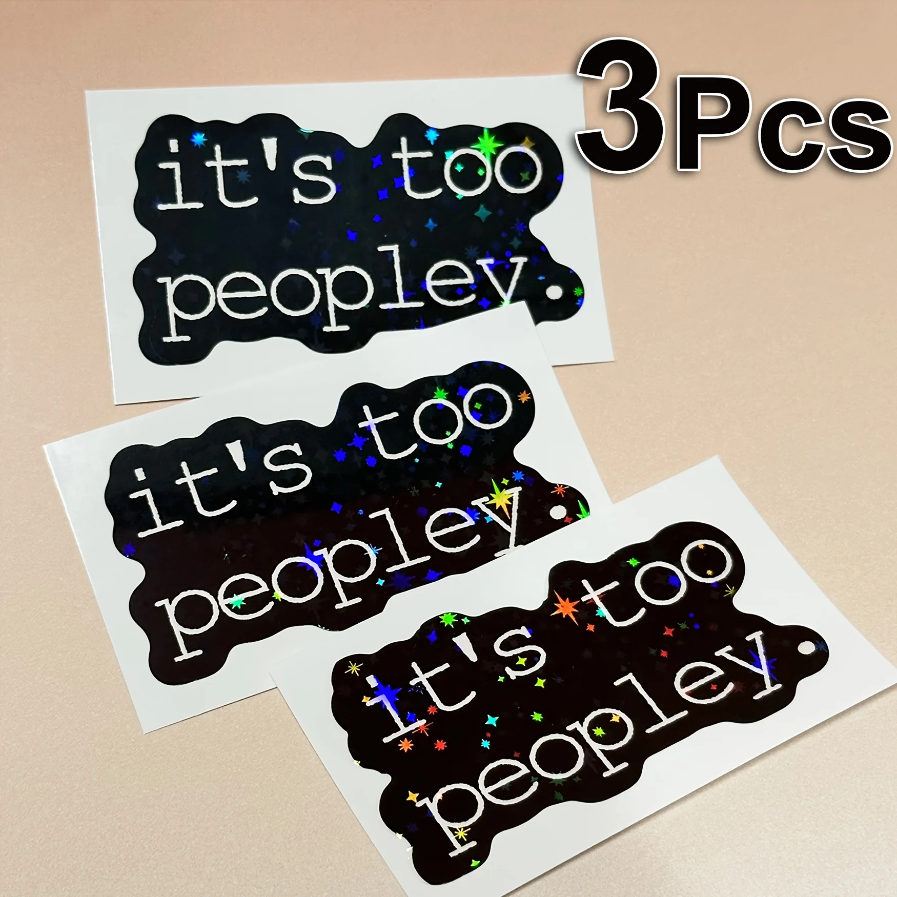 Too Many People Funny Introvert Car Sticker Sarcastic Quote Vinyl Decal Social Anxiety Black White Aesthetic for Auto Laptop