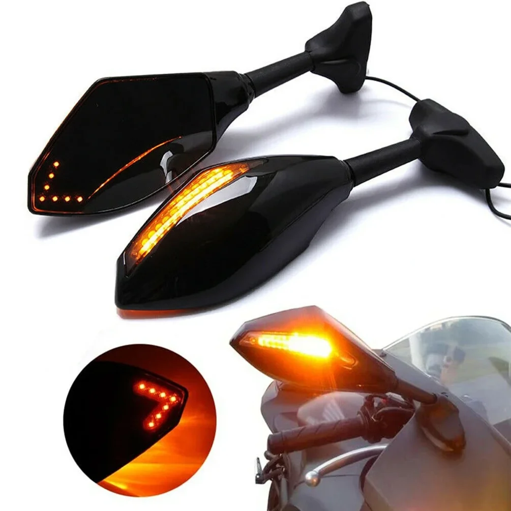 Lusterka wsteczne wyścigowe ze światłami kierunkowskazów LED do Suzuki GSX250R GSXR125 GSXR150 GSXR600/750 GSX1300R Hayabusa