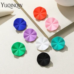 New Fashion Large Stud Earrings for Women Geometric Round Colorful Resin Big Earring Party Cute Korean Exquisite Pink Brincos