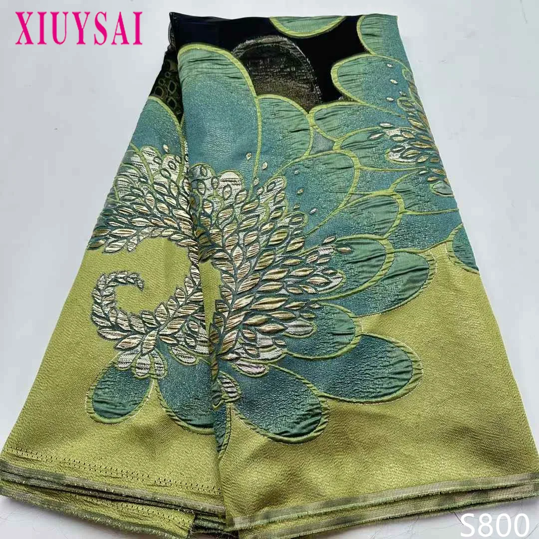 

2025 High Quality African Nigerian Tulle Lace Fabric Organza Embroidery Guipure Party Gown Dress Brocade Jacquard Wedding 5Yard