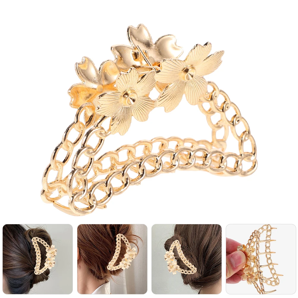 

2pcs Flower Clips Chain Decorative Clip Metal Claw For Thick Long Zinc Alloy Durable Stylish Elegant Office Party Accessory