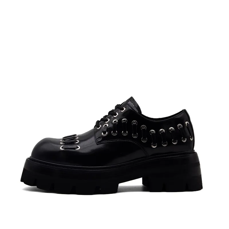 

Новый дизайн, мужские туфли дерби, повседневная обувь из натуральной кожи в британском стиле на толстой подошве, уличная молодежная модная обувь