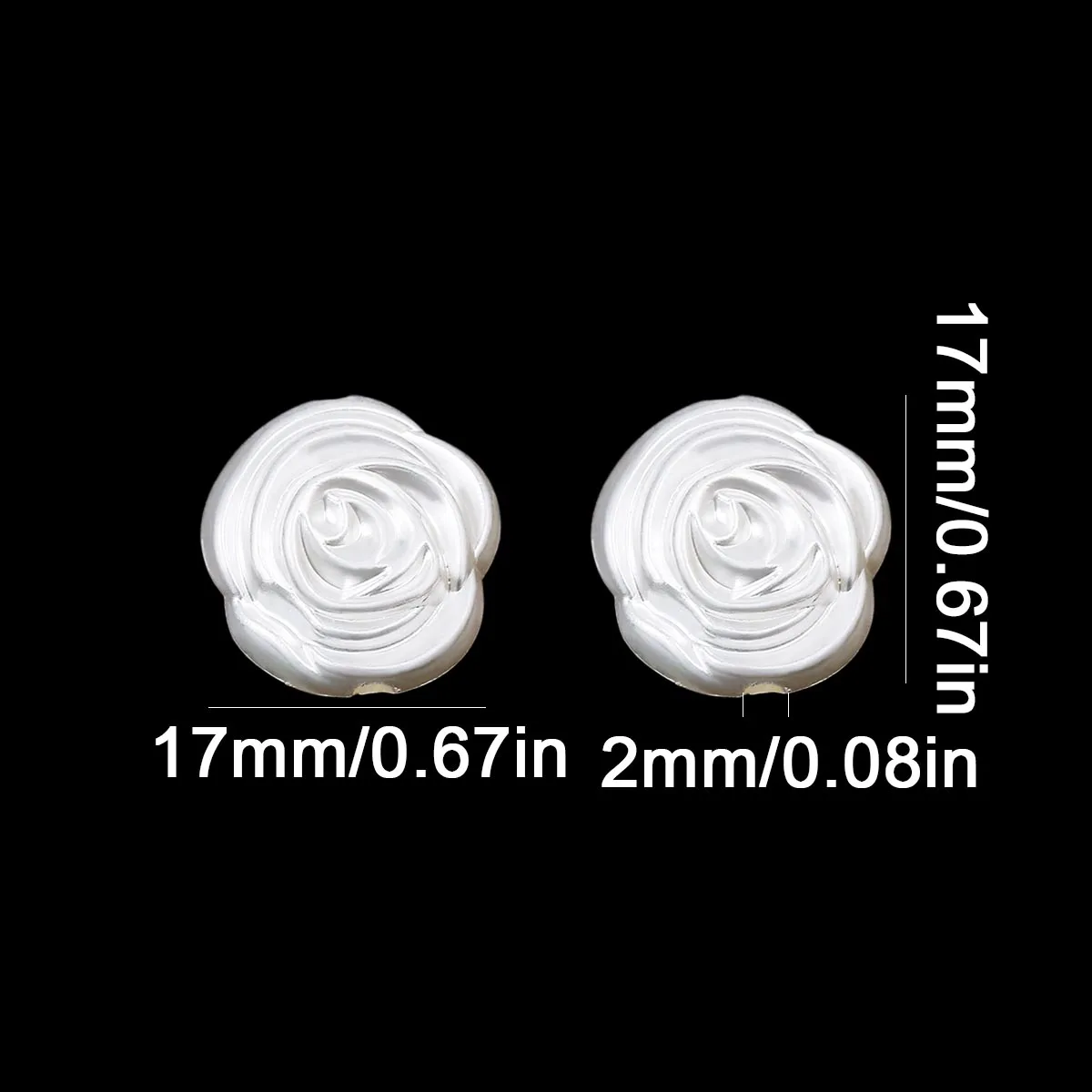 17mm Acrylic Double-Sided Flat Rose Beige Handmade DIY Beads for Jewelry Making Pendants Necklaces Accessories
