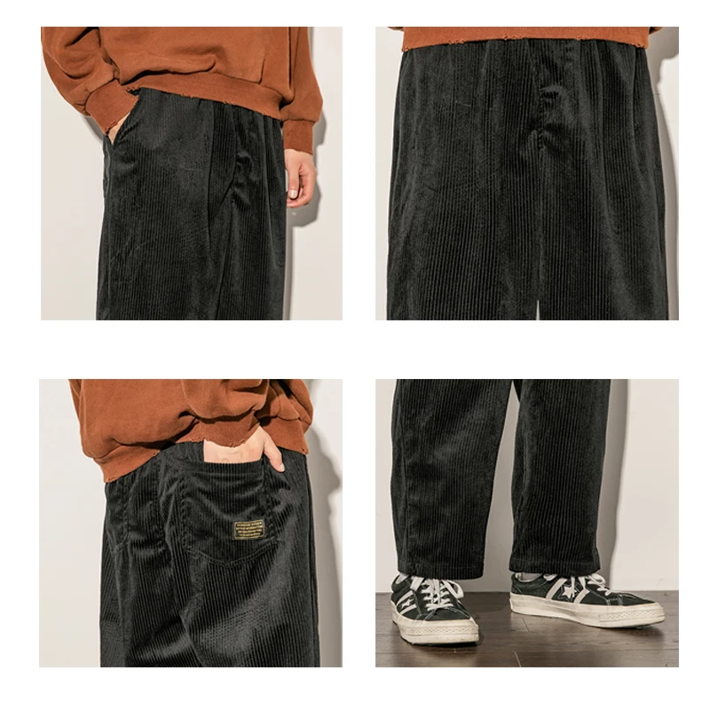 سروال قصير الرجال الخريف الشتاء سراويل تقليدية رجل ركض بنطلون Sweatpants الذكور كبيرة الحجم الرياضة الشارع الشهير فضفاض السراويل واسعة #6