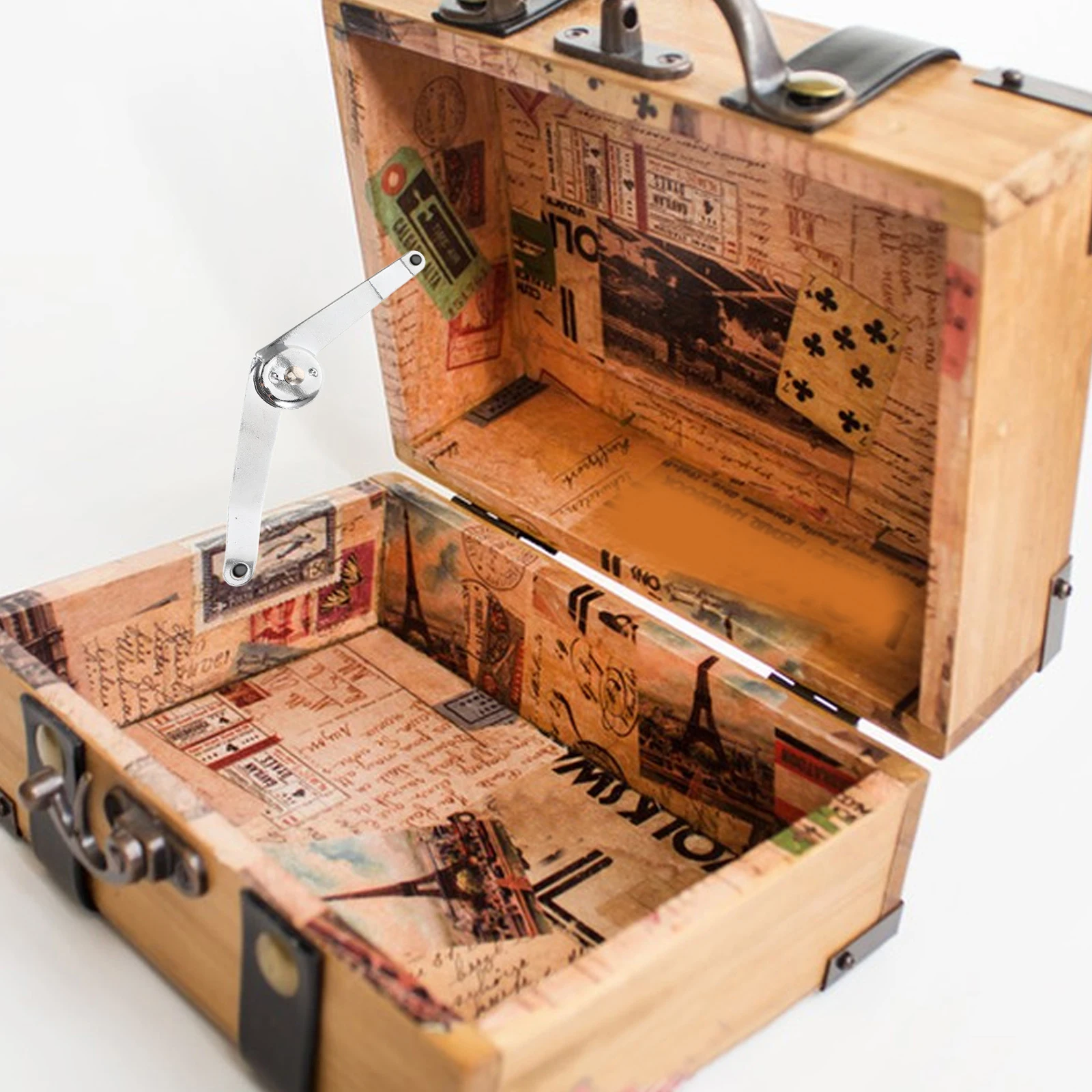 

4Pcs Heavy Duty Folding Chest Hinges Metal Lid Stay Support Hinges for Wooden Box Jewelry Box Cabinet Lid Supports