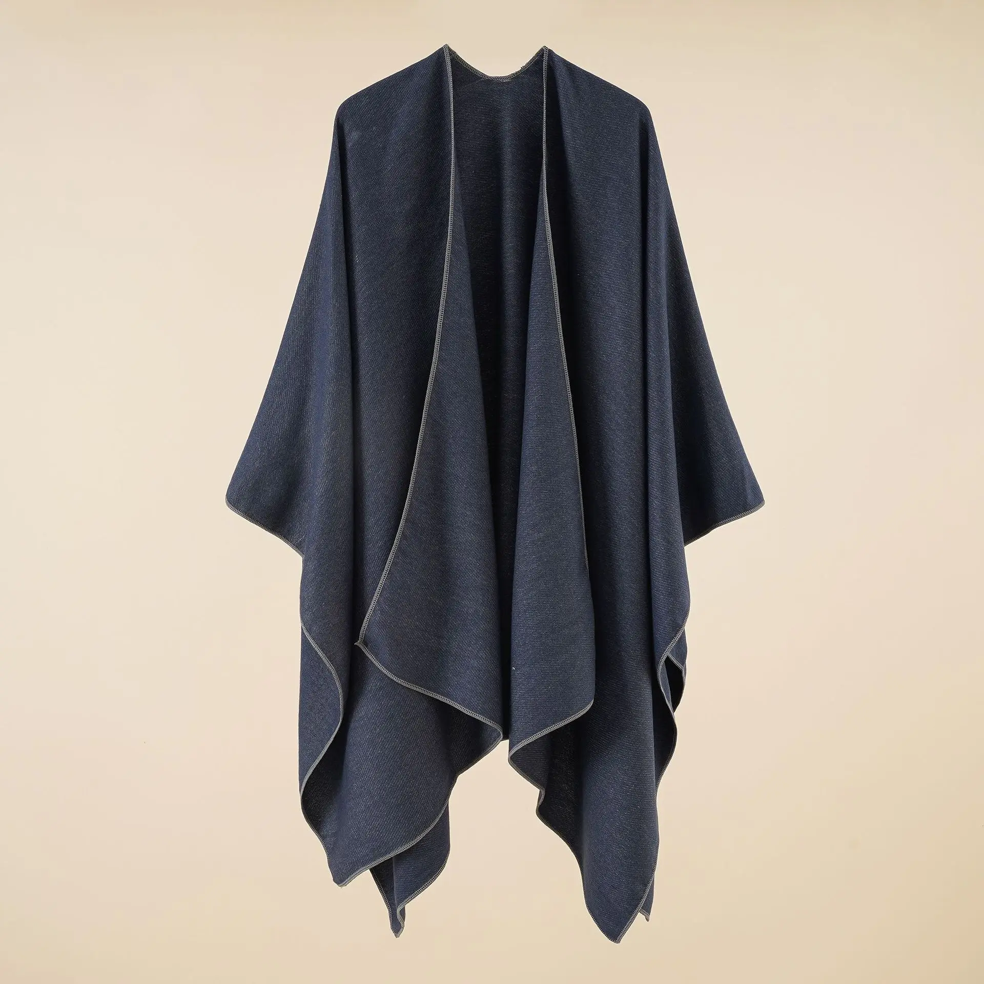 Autumn and winter sports fashion shawl imitation cashmere warm cloak simple solid color fashion air-conditioned room shawl woman