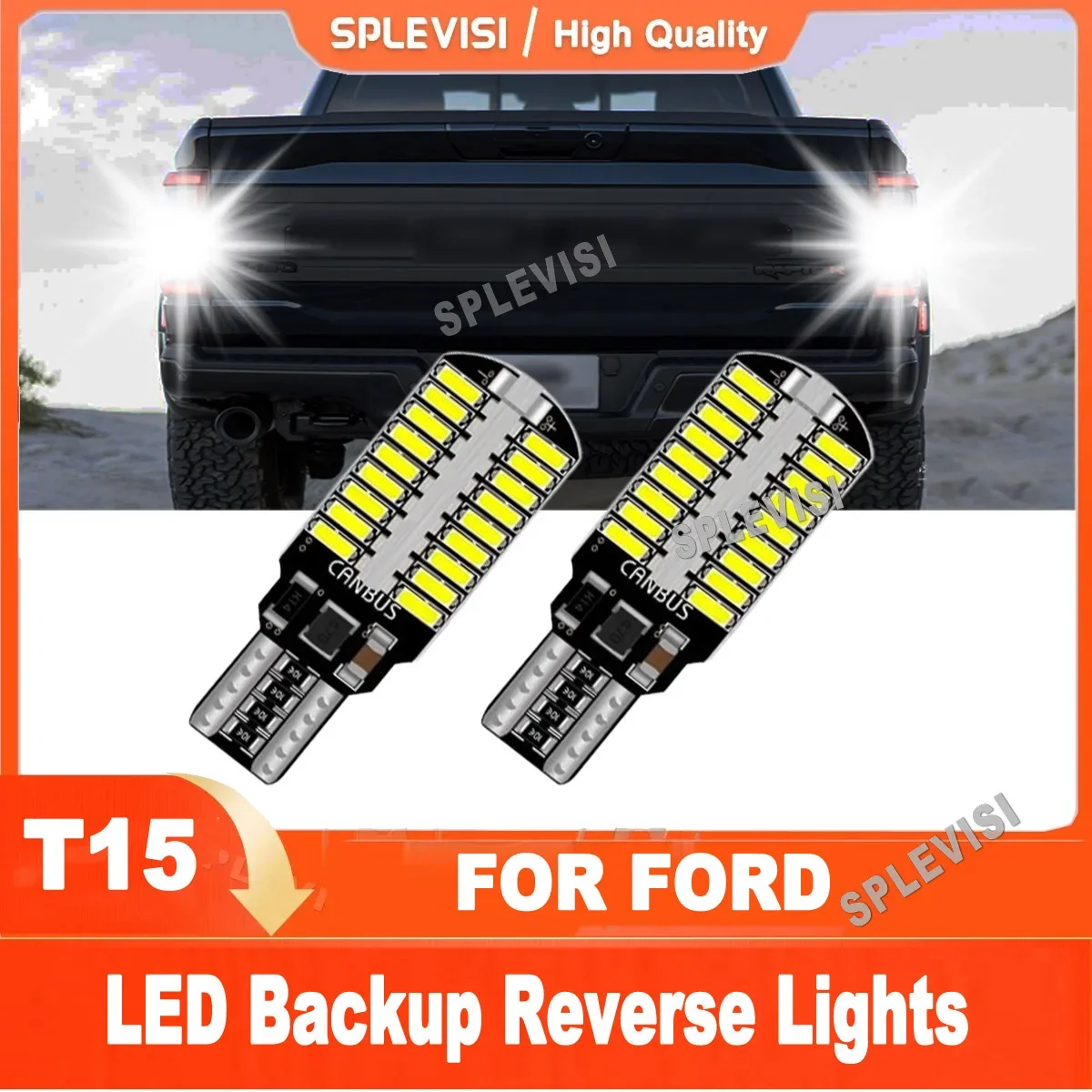 2pcs T15 912 915 Reverse Light Bulbs White LED Lights For Ford Edge Transit Connect Taurus Mustang Flex F-150 F-250 F-350