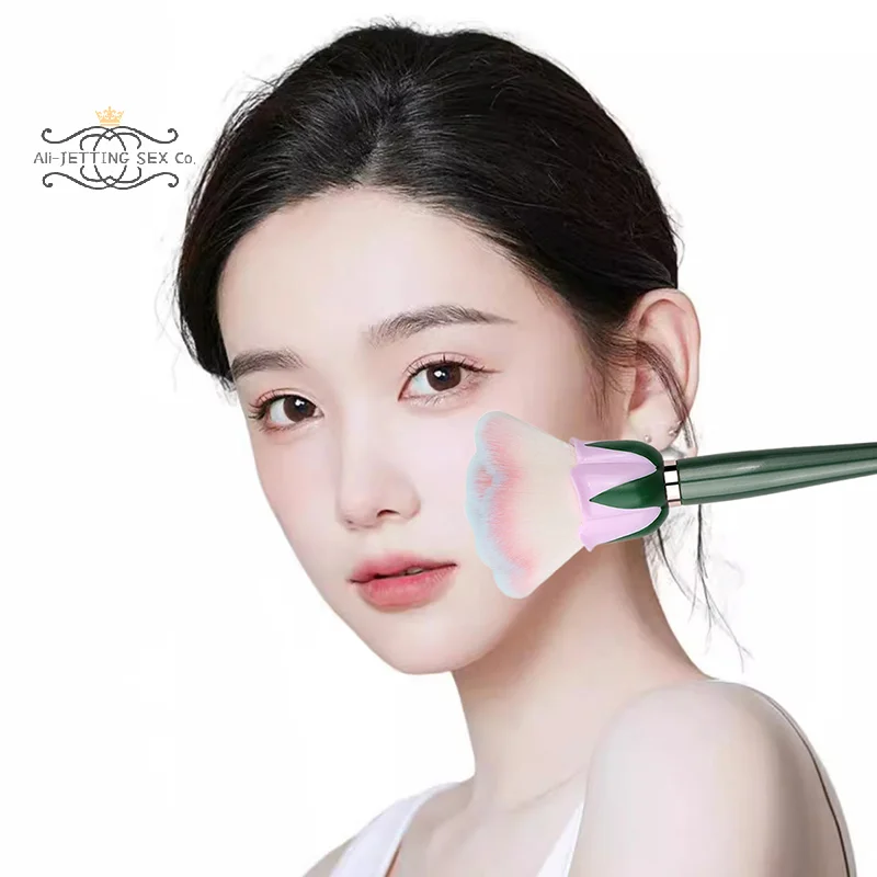 Pinceau de fond de teint professionnel en forme de Rose, brosse à poudre libre, correcteur d'ombre, outils de beauté de maquillage pour Base de visage pour femmes