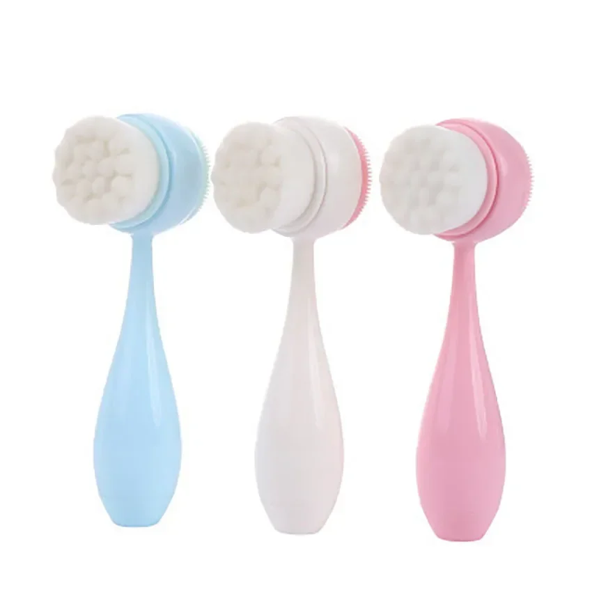 1Pcs Double Side Face Washing Brush Deep Cleaning Skin Care Tool Silicone Facial Cleanser Brush Face Cleaning Massager