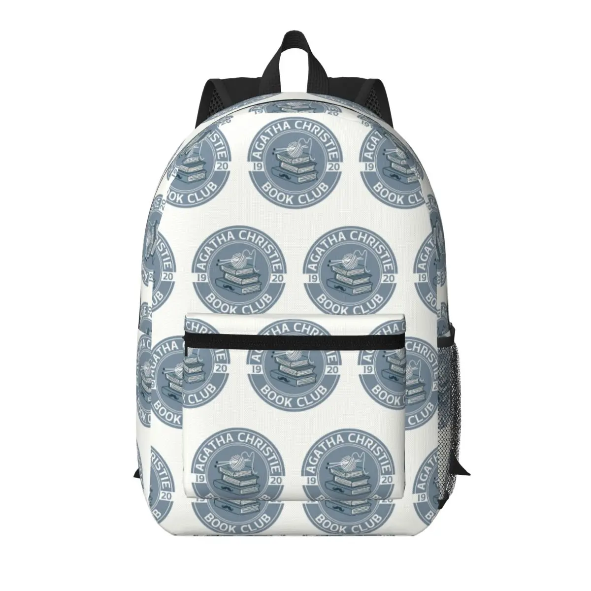 Agatha Christie Book Club Student Backpack School Bag Hiking Travel Daypack for Boys Girls Bookbag Shoulder Bags