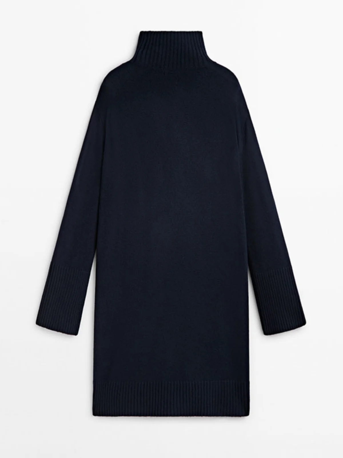 Suéter Midi de Tricô Ele High Ne para Mulheres, Moda Outono Inverno, Nova Chegada, Camada Base Simples para o Dia a Dia