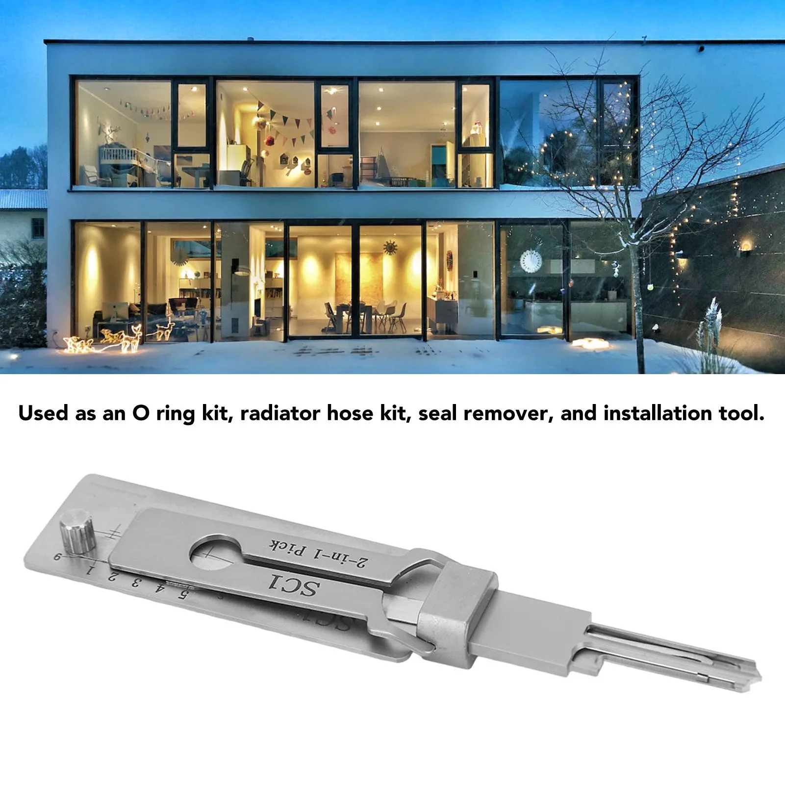 Hook Pickup Set Key Decoder Key Decoder 2 in 1 Stainless Steel Key Pick Up Hook Tool Hardware for Repair Maintenance O Ring Pick