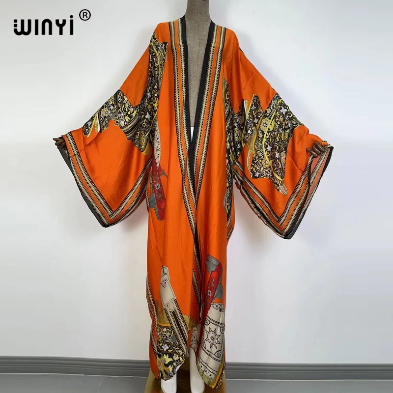 Kimonos Vrouwen Sukienka Gewaad Lange Mouw Vest Met Lange Mouwen Vrouwelijke Blouse Losse Casual Strand Cover Up Boho Jurk Blusas Party Kaftan