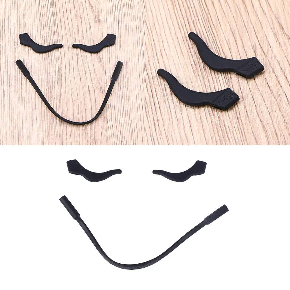

3Sets Silicone Ear Hook Rope Eyeglass Strap Holder Anti-Slip Eyewear Retainer for Kids Adults Stretchy Sweatproof Washable