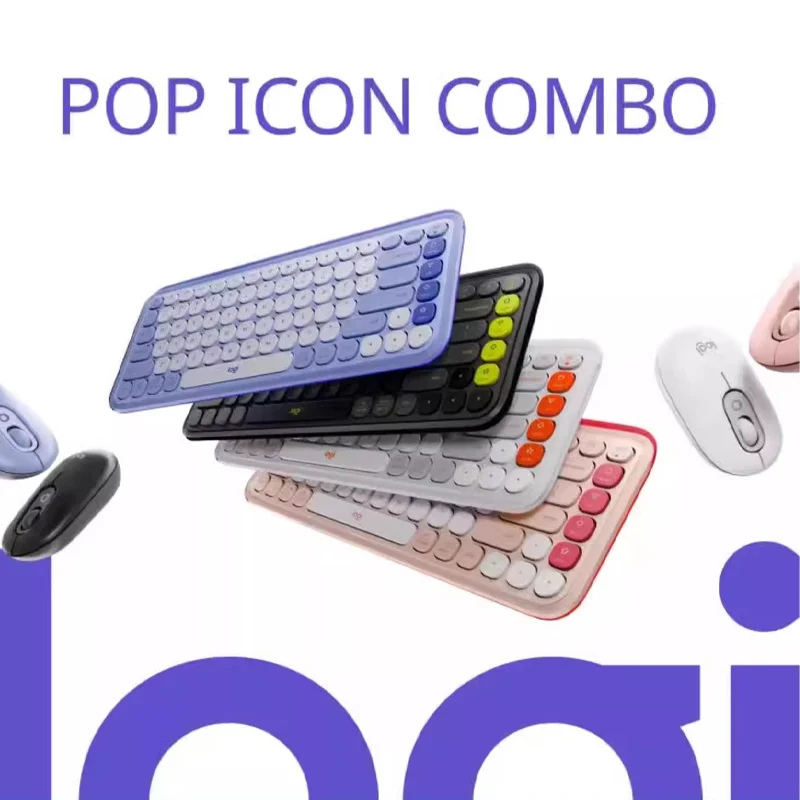 New Bubble Series Pop Icon Keys Keyboard Mouse Combos Wireless Bluetooth Keyboard Pop Mpuse Set For Office Laptop Windows Macos