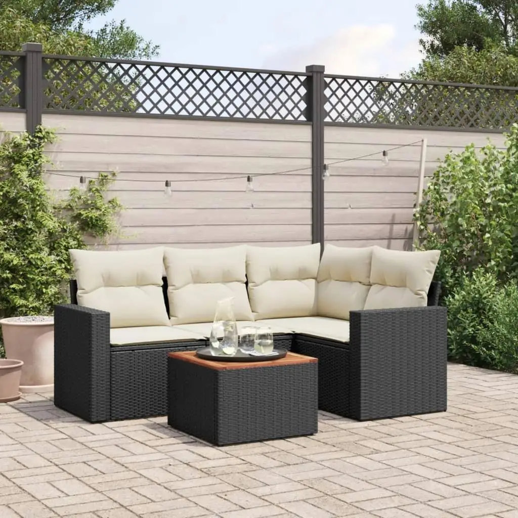 

Stylish Black and Cream White Garden Sofa Set Outdoor Furniture for Patio and Backyard Relaxation