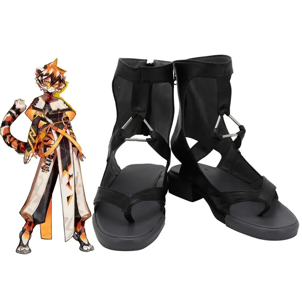 

Arknights Waai Fu Cosplay Shoes Black Sandals Custom Made Any Size