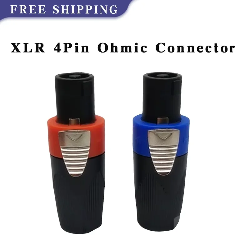 

5/20/100PCS XLR 4-Pin Professional Audio Connector Plug - Solderless Ohmic Head for Stage Slightl Speaker & Equipment