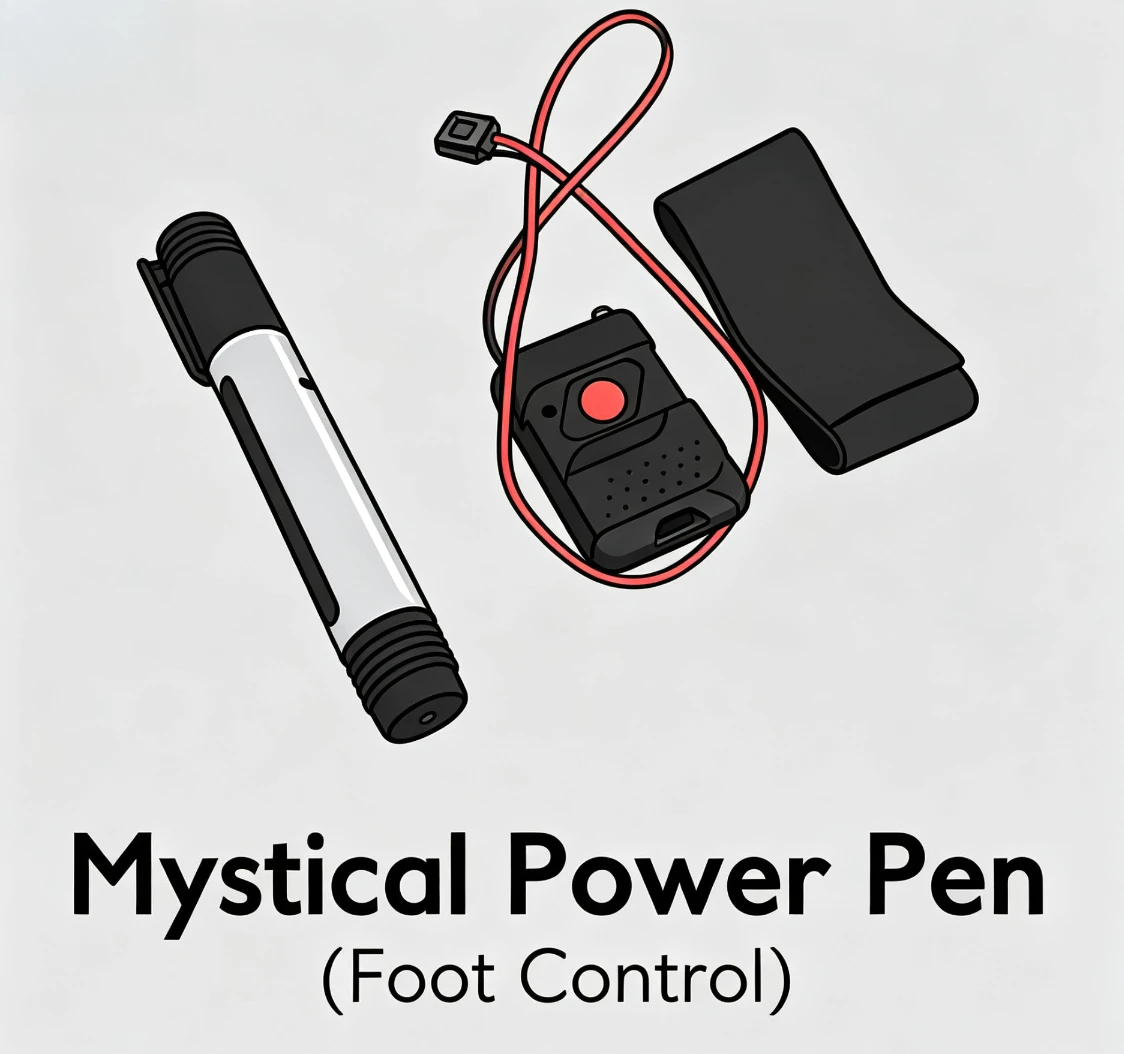 Mystical Power Pen (Foot Control) Remote Shock Magic Tricks Close-Up Mentalism Magician Magic Props Professional