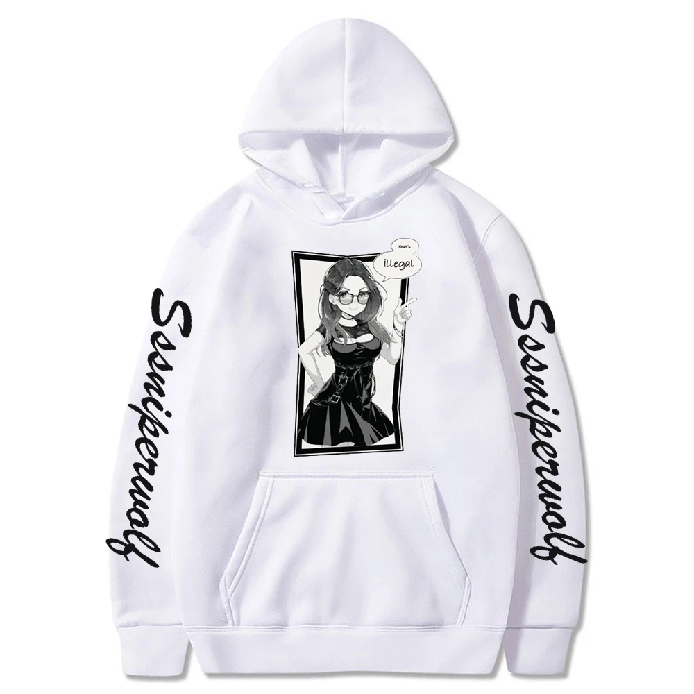 SSSniperWolf that's illegal Hoodie Long Sleeve Streetwear Women Men Sweatshirt Casual Style Fashion Clothes