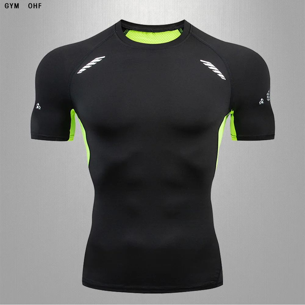 MMA Rashguard-Vêtements d\'entraînement pour hommes, course à pied, gym, compression, vitesse, séchage, jogging, t-shirt, extérieur, camping,