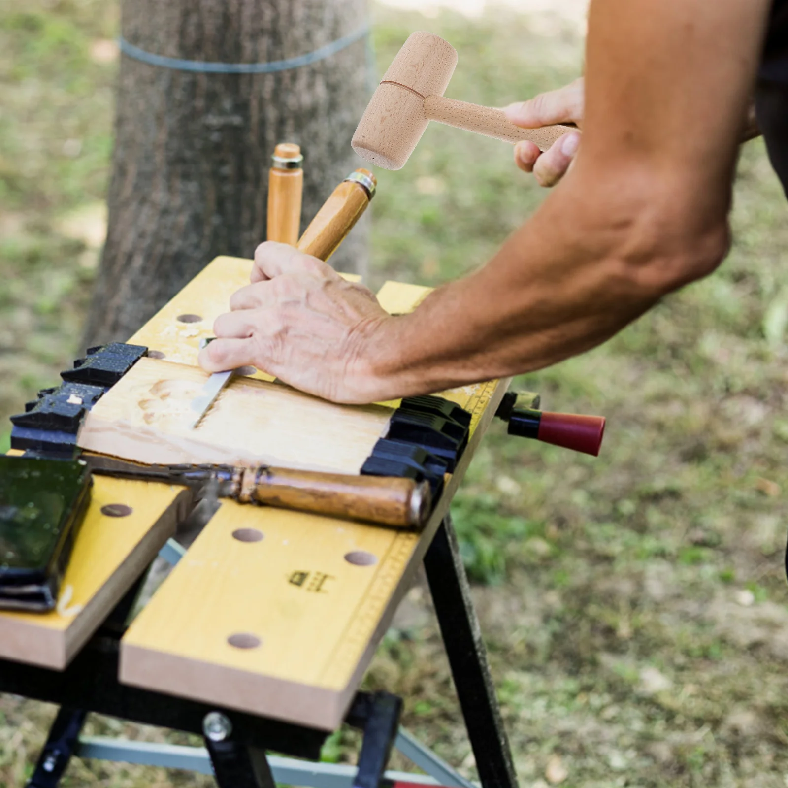 

Beechwood Hammer Small Mallet Round Head Woodworking Cobbler Tools Hardware Assembly Carving Craft Durability Precision