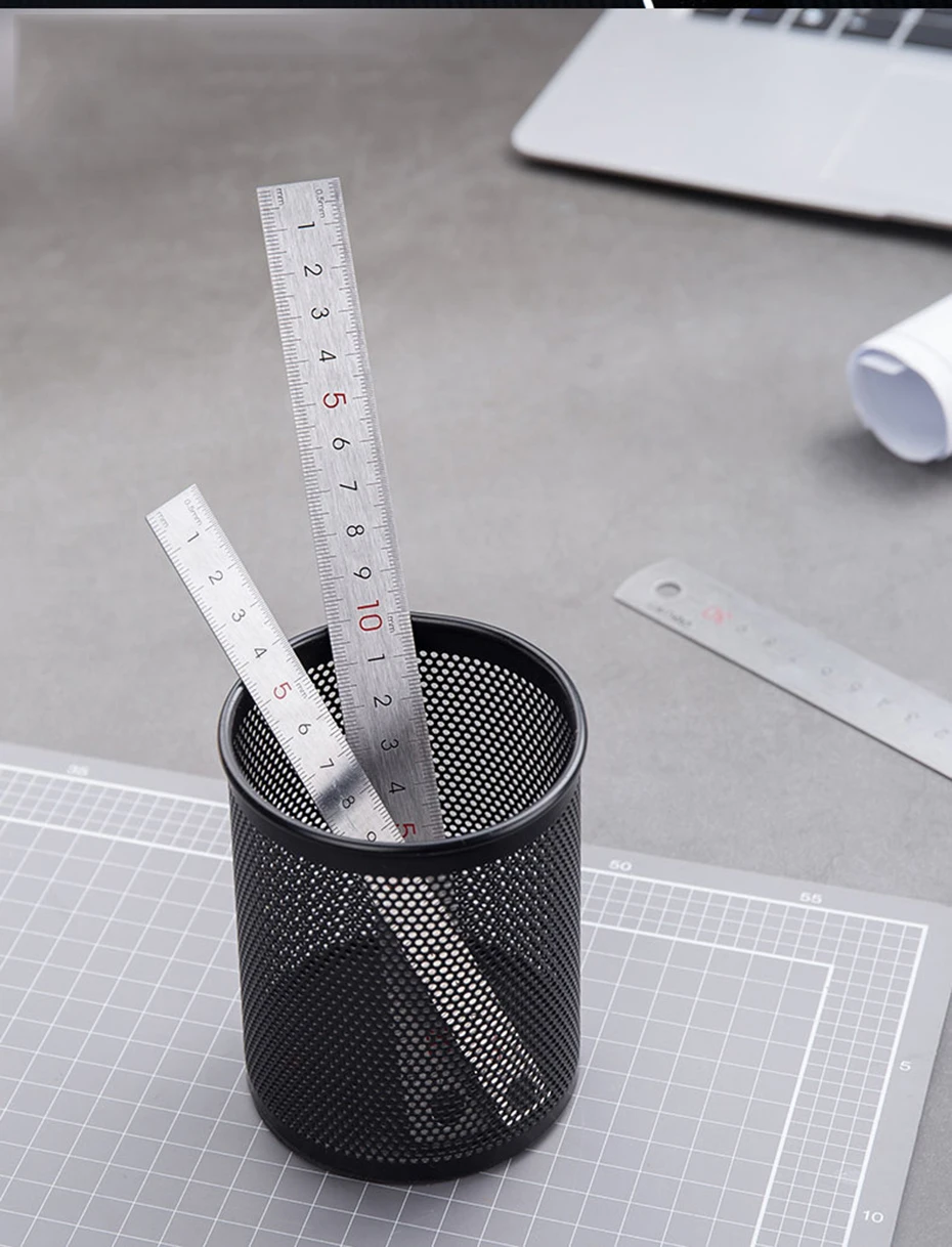 Deli Edelstahl-Metall-Lineal 15/20/30cm Gerade Lineale für Schulkinder Präzisionsmess- und Zeichenwerkzeug – Detail 10
