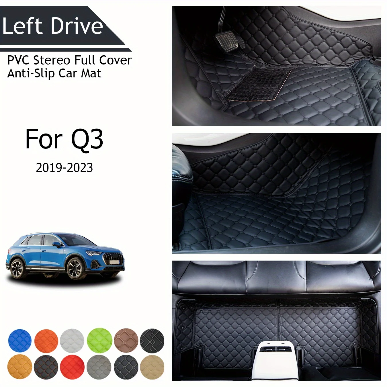 

TEGART 【LHD】For Audi For Q3 2019-2023 Three Layer PVC Stereo Full Cover Anti-Slip Car Mat Car Floor Mats Car Accessories