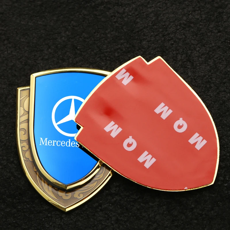 3D Metal Car Side Fender Sticker Shield Badge Emblem Logo For Mercedes Benz W211 W203 W204 W210 W124 AMG Benz Car Accessories view 5