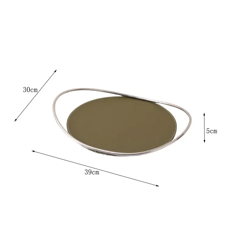 Used wood stainless steel coffee cup tray home living room tea tray water cup teacup storage dinner plate light luxury high-end