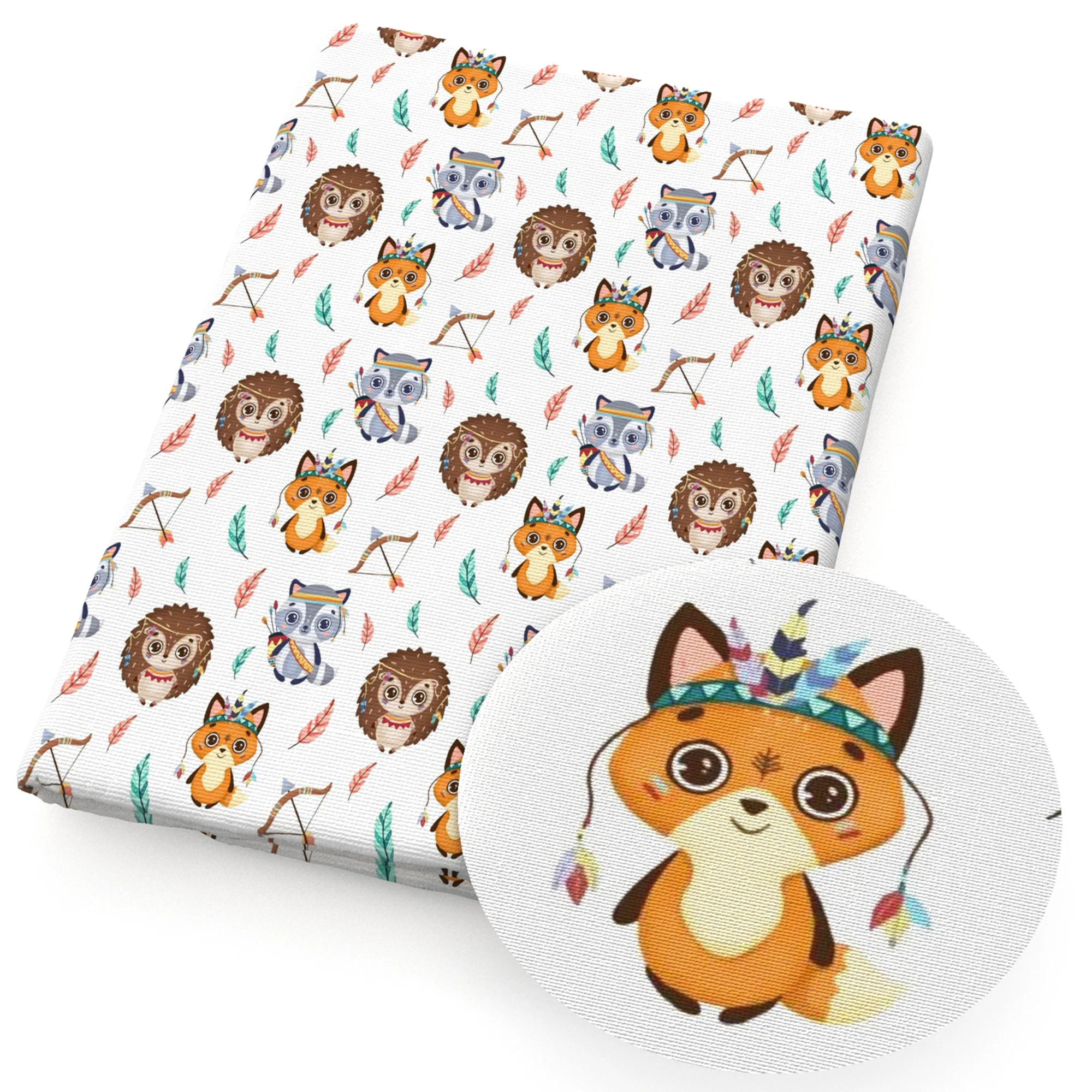 Fox Animal 50*145cm Polyester Cotton Fabric Sewing Quilting Fabric Needlework Material DIY Cloth Dress Handmade Accessories