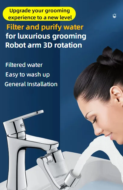 Full copper filter arm universal 1080 ° Rotation Faucet Sprayer Head For Kitchen Washbasinfaucet Extension Faucet Bubbler nozzle