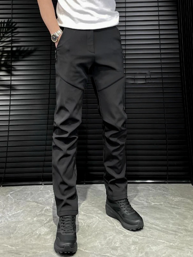 Men's Three-in-One Straight Leg Hiking Pants Soft  Windproof Water Resistant Patchwork Functional Trousers Autumn New Style