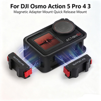 Magnetic Adapter Mount Quick Release Mount Base with Cold Shoe Camera Tripod Adapter Mount for DJI Osmo Action 5 Pro 4 3