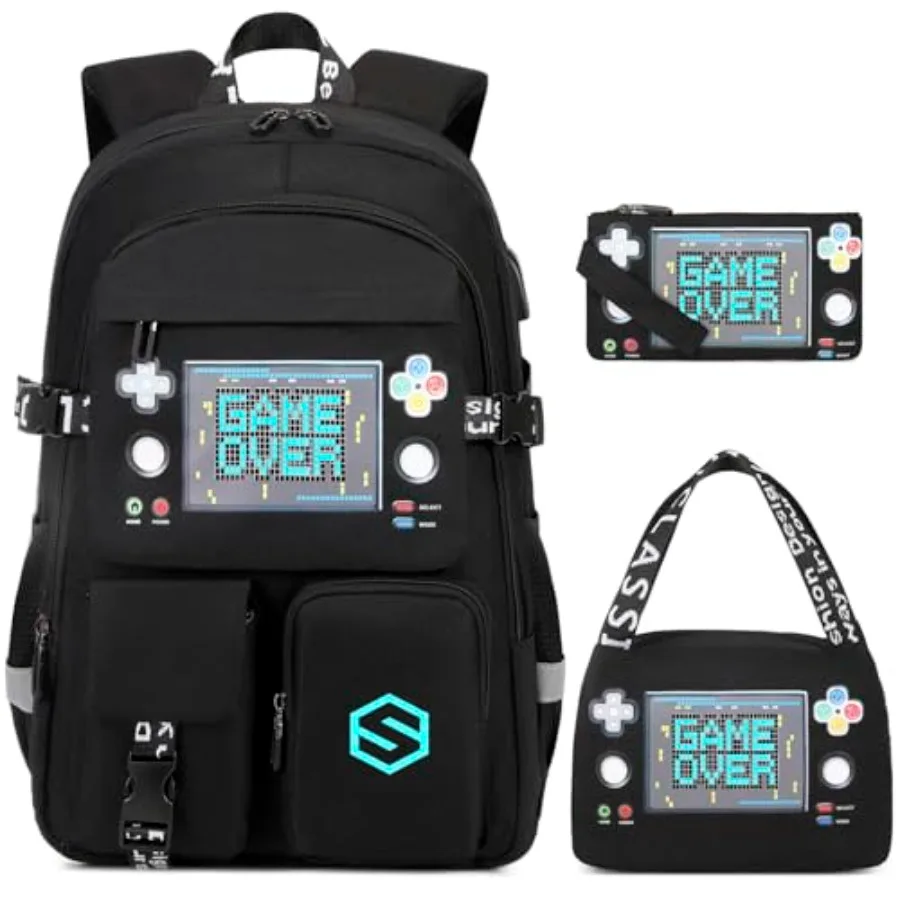 

Рюкзак для мальчиков: стильный светящийся школьный рюкзак с сумкой для обеда и пеналом для детского сада, начальной и средней школы
