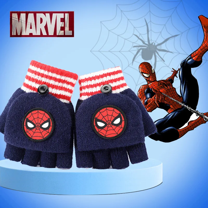 1-2PSC Marvel warme Kinderhandschuhe Spider-Man-Handschuhe Captain America Kinder Winter warme winddichte Handschuhe
