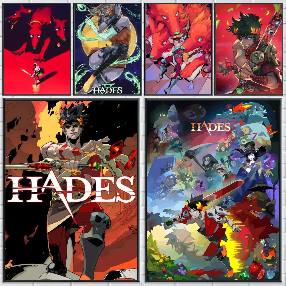 Game H-Hades Poster HD Self-adhesive Waterproof Paper Sticker Suitable For Living Rooms Bedrooms Home Decor