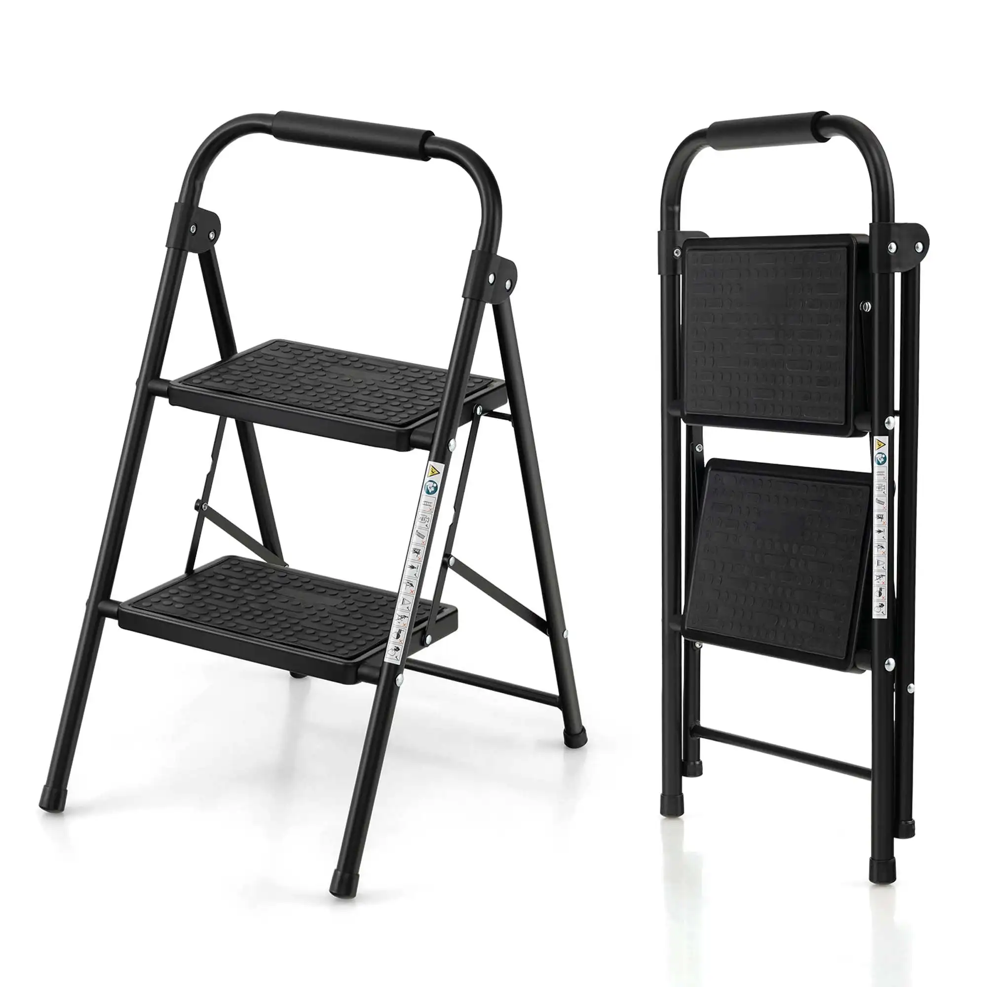 2 Step Ladder Folding Step Stool 330lbs Capacity with Anti Slip Pedal Handle Upgraded Non Slip Design Folding Portable