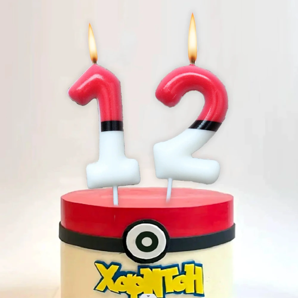 Bougies d'anniversaire Pikachu, bougies de gâteau Pokeball, décorations pour fête Pokémon, fête d'anniversaire, fête sur le thème des jeux vidéo, fournitures de fête pour garçons