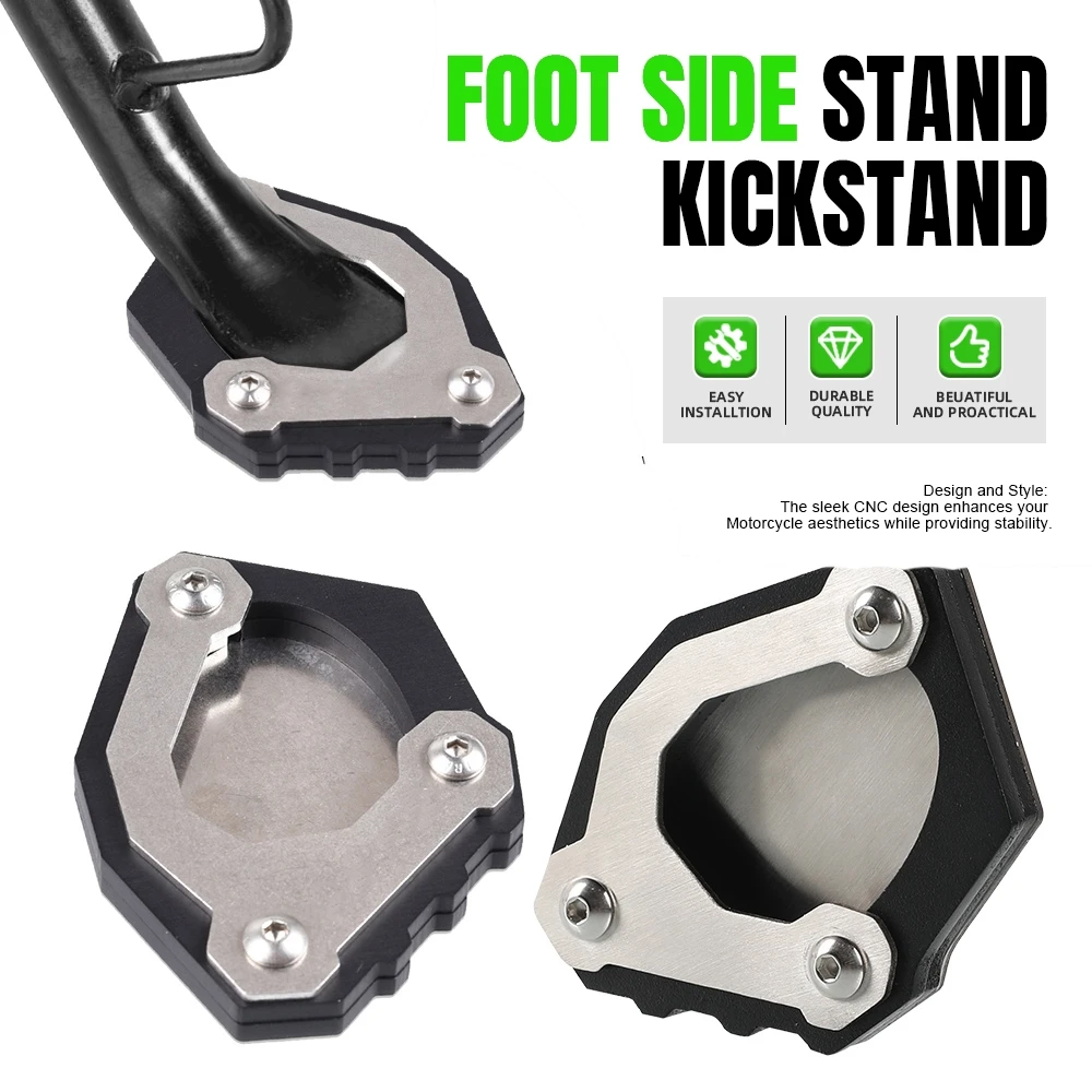 

Motorcycle Side Kickstand Stand Extension Foot Pad Support For KAWASAKI Ninja 400 Versys 650 Z400 ZH2 KLX125 KLX230 KLX250