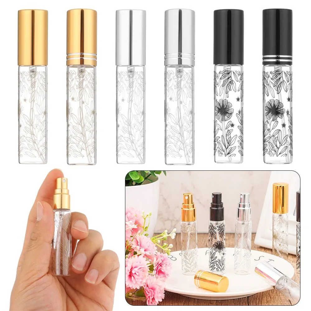 Bottiglia di profumo in vetro modello portatile da 5/10 ml con atomizzatore Spray vuoto liquido cosmetico Mini bottiglie riutilizzabili Profumo da viaggio