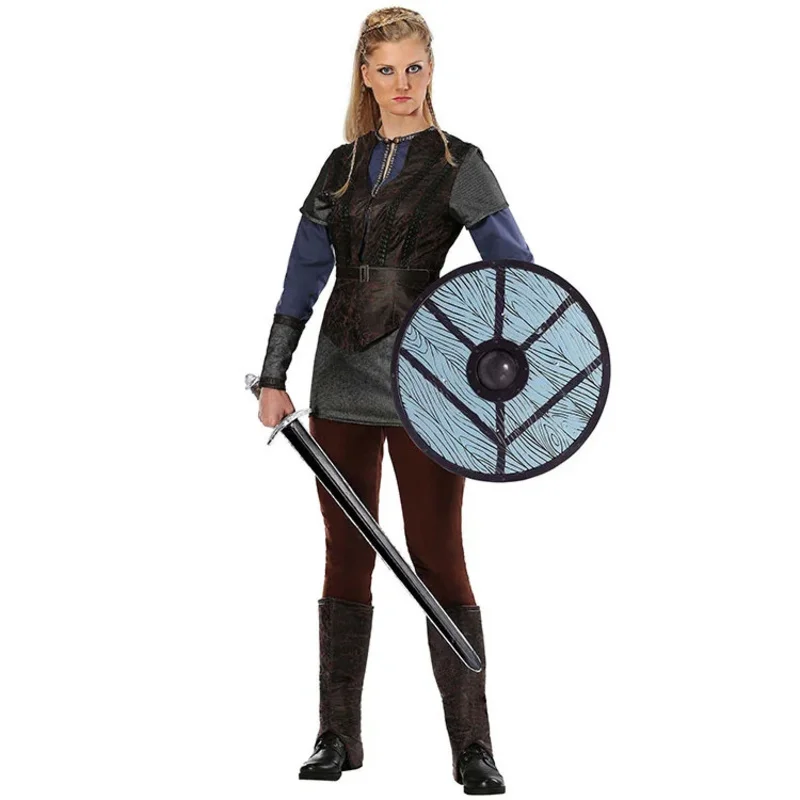 

Halloween party movie stage renaissance show performance adult female Viking warrior cosplay costume