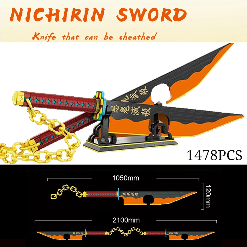 

Demon Slayer Nichirin Sword Building Blocks Rengoku Kyoujurou Blade Katana Anime Knife Weapon Bricks Toys For Boy Gifts Stock